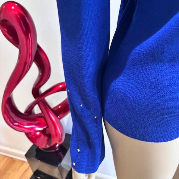 St John jacket blazer 12 royal blue god embellished - Picture 3 of 4